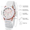 2PCs/Set Women Watch Twin Silicone Strap White Pink Watch Set