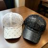 Light luxury rhombus embroidered mesh baseball cap breathable sun protection versatile face small cap women's summer thin sun protection