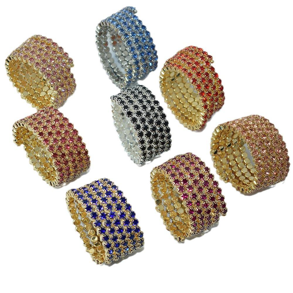 Squisito Bracciale da Sposa con Strass Esagerati per Esibizione sul Palco