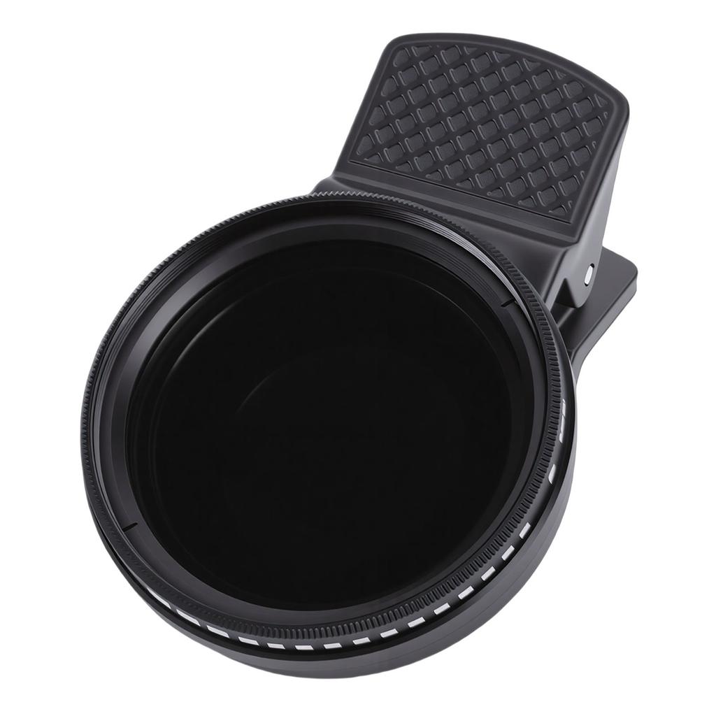 37mm Adjustable ND Filter ND2 400 Variable Neutral Density Lens Filter with Clamp for Smartphone Mount Reduces Light