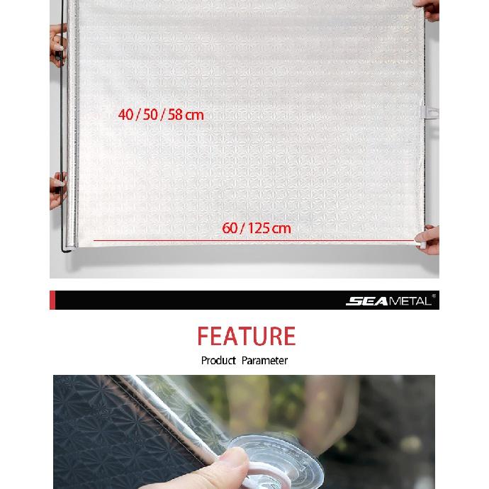 SEAMETAL Car Windshield Sun Shade Front Window Sun Protection Cover Suction Cup Sunshade Aluminum Foil UV Reflection