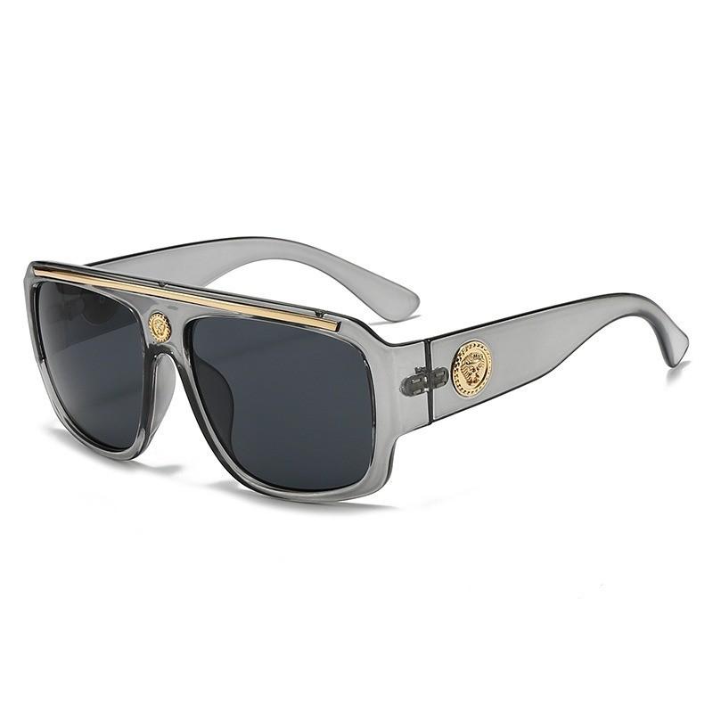 Retro Square Pilot Sunglasses With Uv400 Protection For Outdoor Sport Fans TransparentGrayFrame