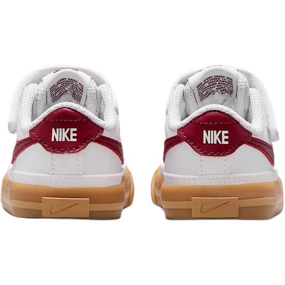 Nike Court Legacy TD White Team Red Gum Baby Sneakers Gum-Yellow DA5382-132
