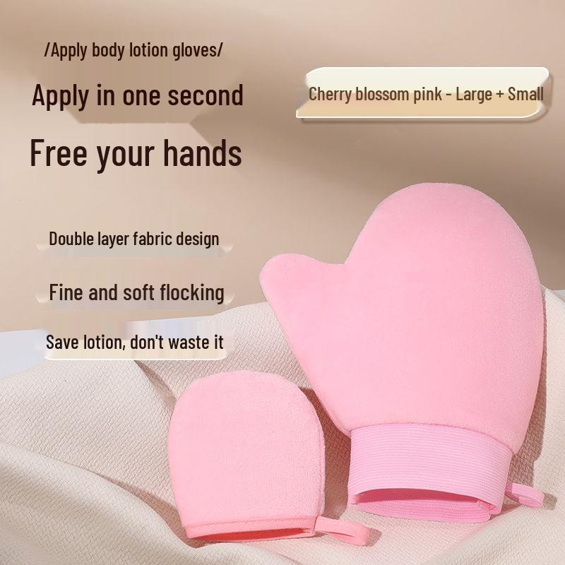 Flocking Massage Gloves: Essential Oil Body Lotion Applicator