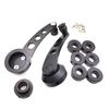 2 st Universal SVART Krom Aluminium Bil SUV Fönster/Dörr/Winder Vevhandtag