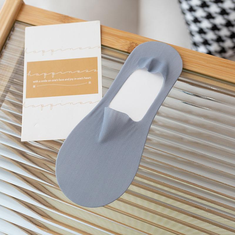 1Pairs Women Invisible Boat Socks Breathable Silicone Non-slip Ultra-thin Sock Slippers High Quality Elastic Ice Silk Low Sox