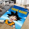 Individueller Name, Son Goku Wohnzimmer & Schlafzimmer Sofa Dekoration, Rutschfeste Spiel-Flanell-Bodenmatte für Spielzimmer