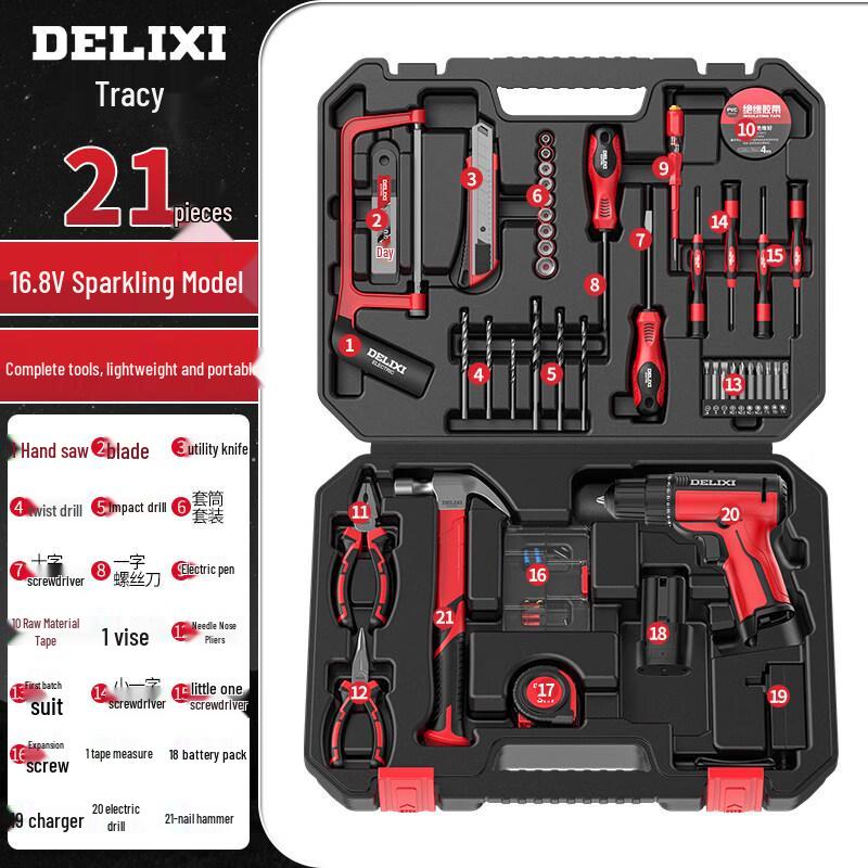 DELIXI Cordless Electric Drill & Screwdriver Kit CN plug (adapter included)