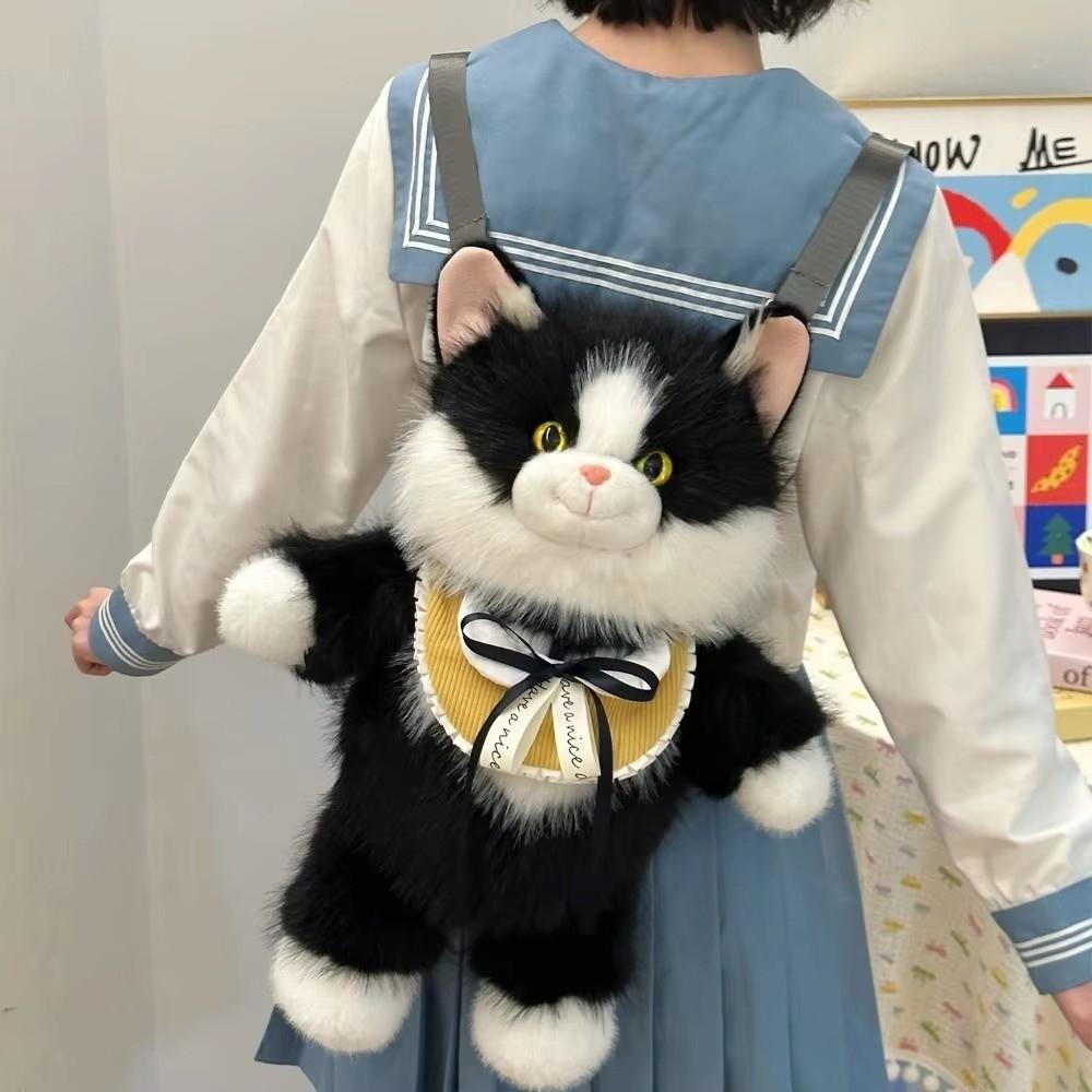 Soft Plush Plush Ragdoll Cat Backpack Simulated Ragdoll Cat Crossbody Bag Travel Storage