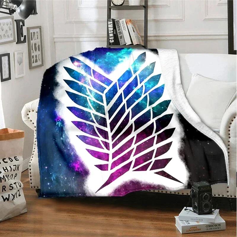 Japanese anime and anime advance giant printed fashion flannel blanket, living room, bedroom, bed, sofa insulation blanket 75X95CM