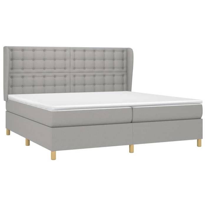 VidaXL Slat Bed Base with Mattress, Upholstered Bed, Double Bed, Adult Bedroom Interior Bed, Modern, 3128869