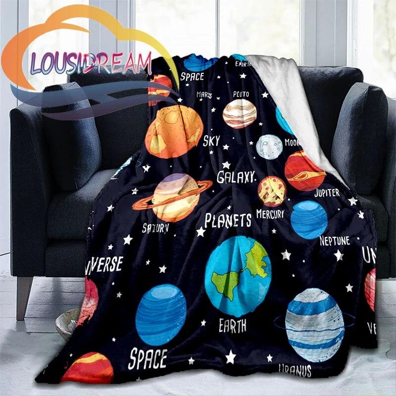 Space Universe Vector and The Sun  Many Planets In Galaxy Series Wool Blanket Cashmere  Fashion Flannel Blanke