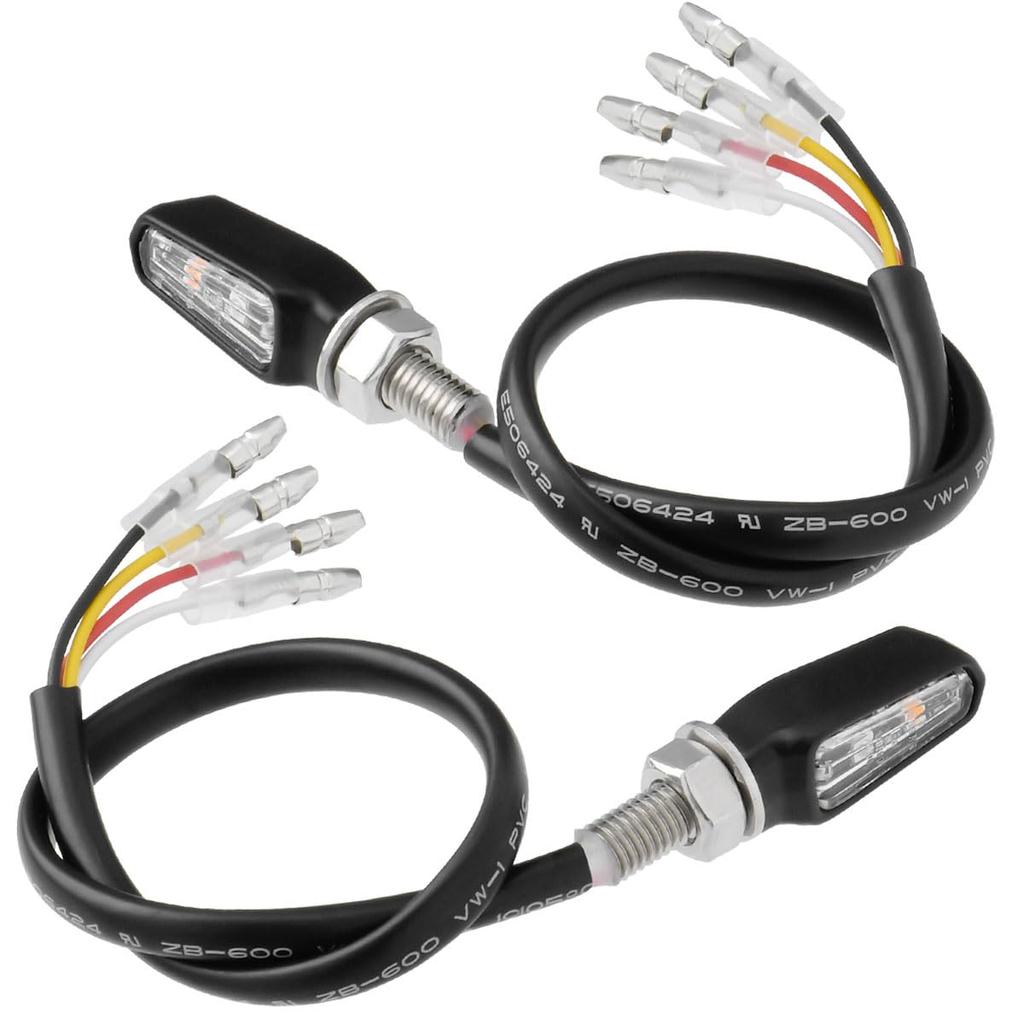 ZETA RACING 701 LED Flasher for Taillight Integrated Turn Ultra Ultra Clear Aluminum Matte G4814 Motorcycles, Signal, Small, Lightweight, Lens, Alloy,