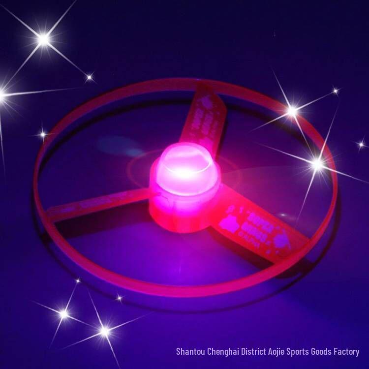 Luminous Bamboo Dragonfly Flashing Frisbee Gyro Toy for Kids