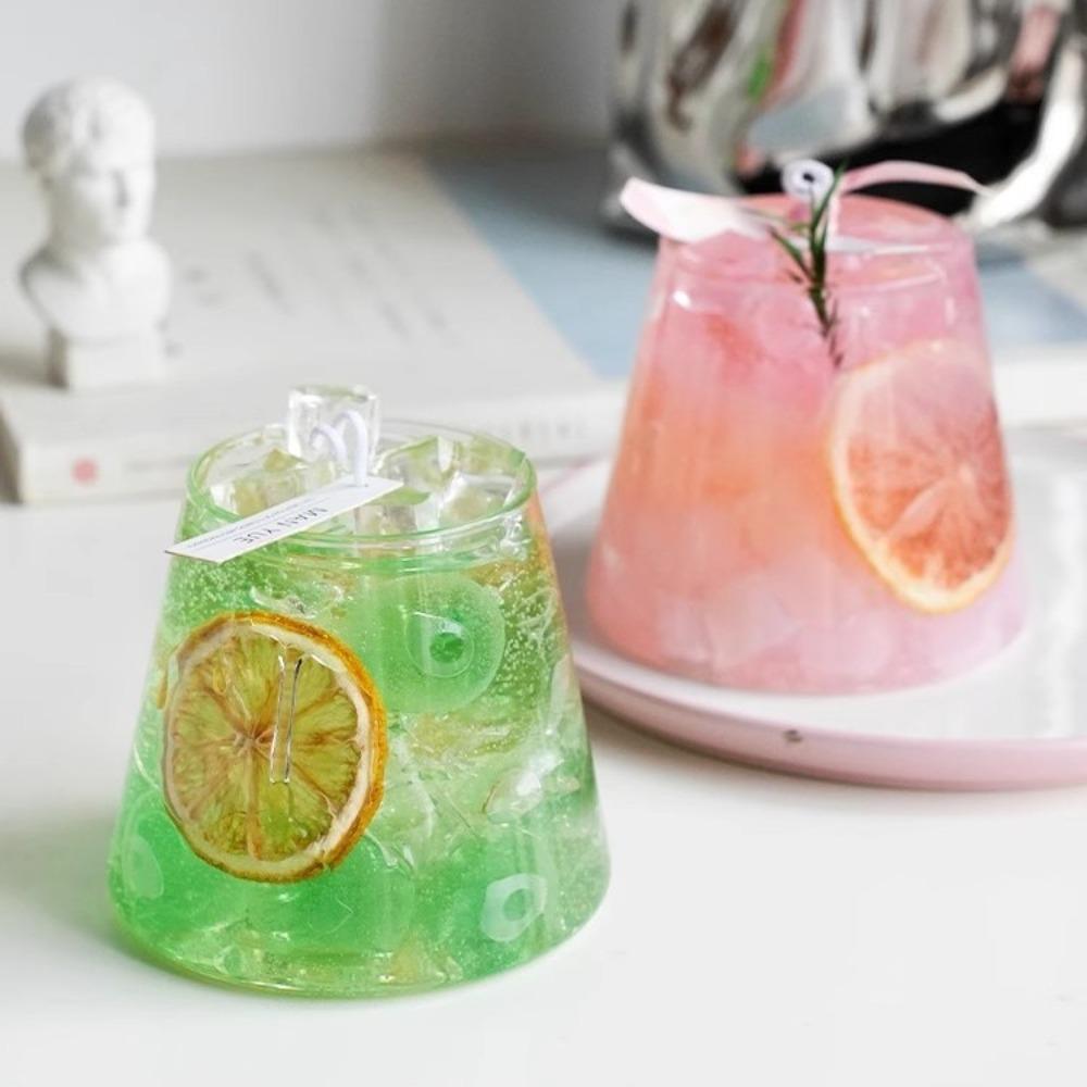 Japanese-style Mount Fuji glass water cup high temperature DIY scented candle glass empty shell small round cup cold drink coffee cup