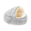 Pet Supplies Semi-enclosed Warm Plush Shell Nest Winter Semi-enclosed Dog Nest Cat Nest Mat Removable and Washable Round Nest Pet Bed