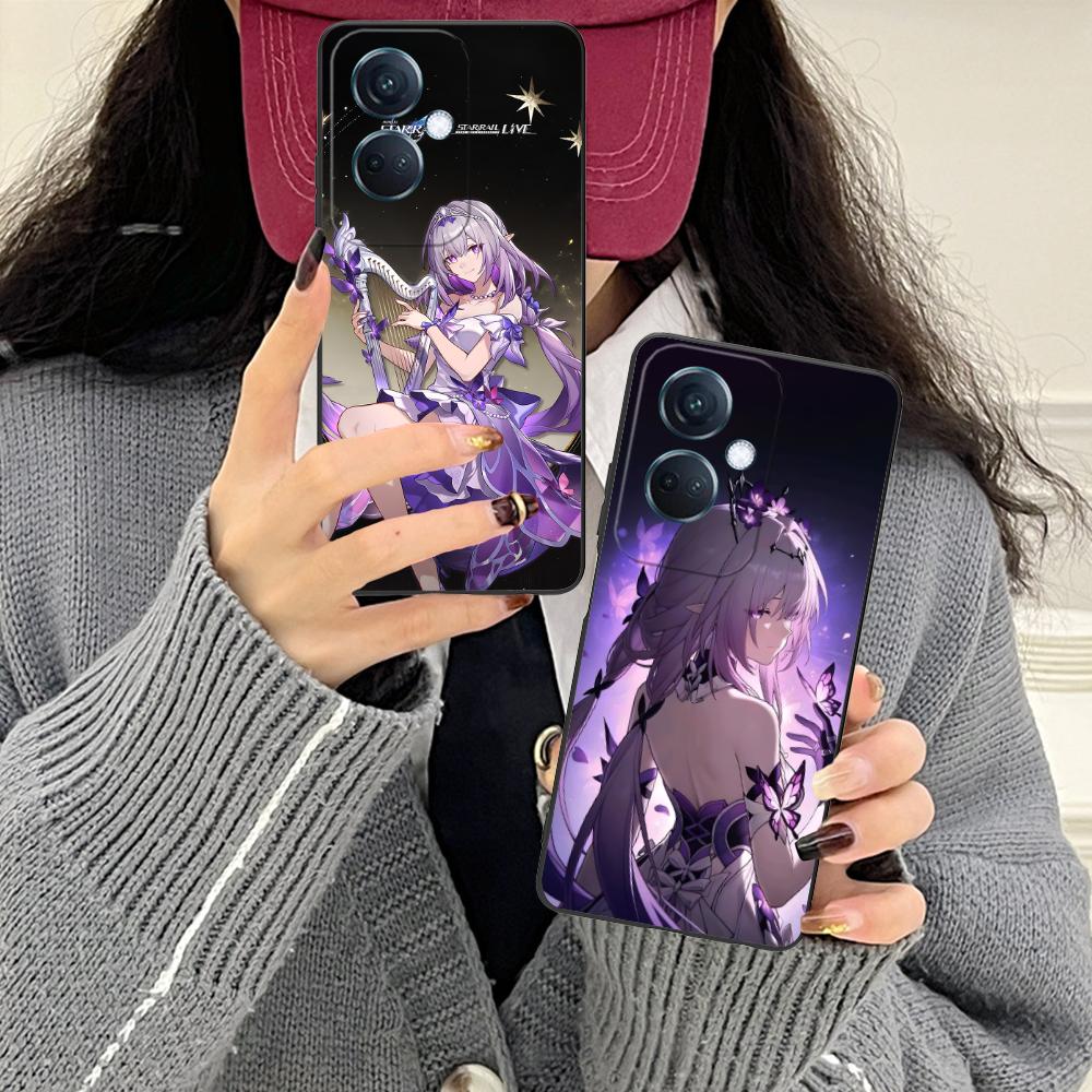 HSR Castorice Matte TPU Mobile Phone Case for OPPO Reno 14 13 12 11 10 9 8 7 6 5 F T Pro 5G Colorful Printing Cover