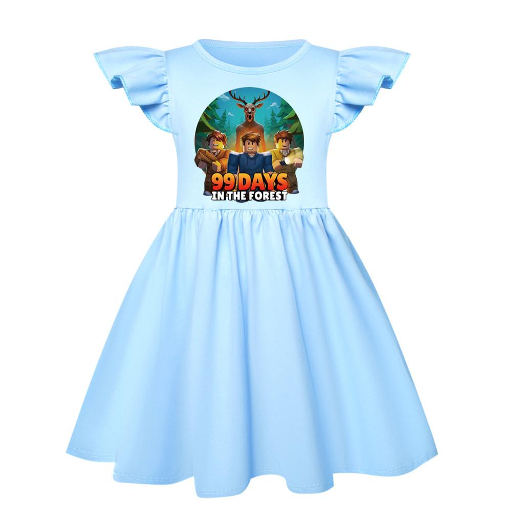 

Детское платье для девочек 99 ночей в лесу с принтом, с оборками, с короткими рукавами, повседневное 150cm