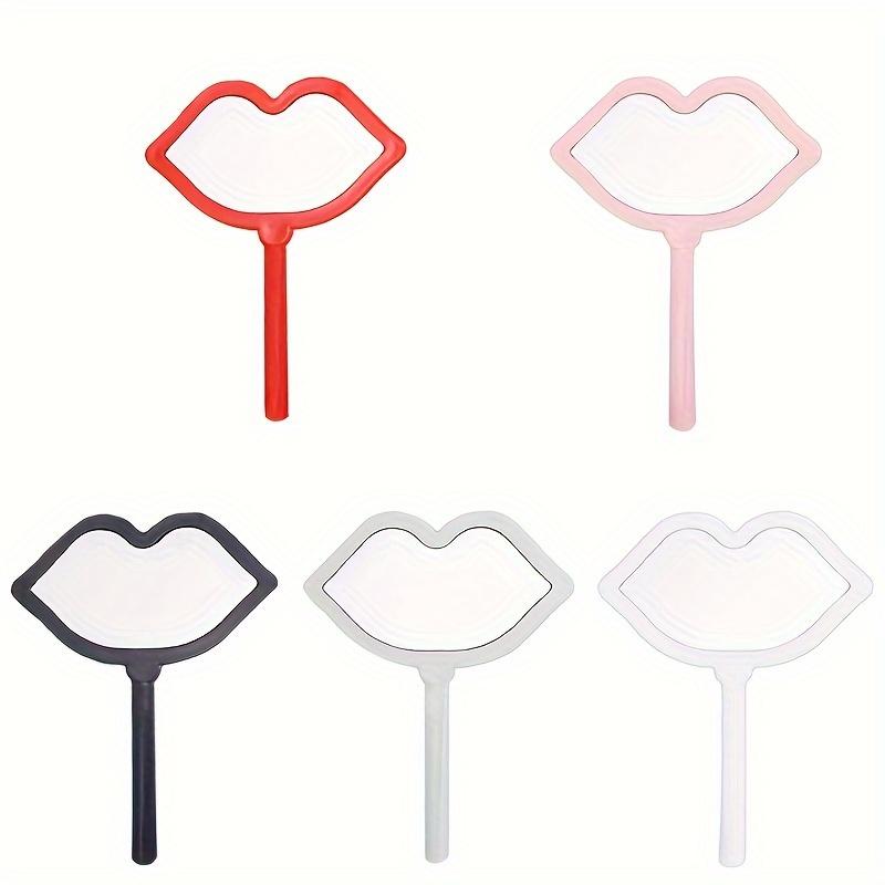 New Household Lip-shaped Handheld Mirror with High-definition and Convenient Handle