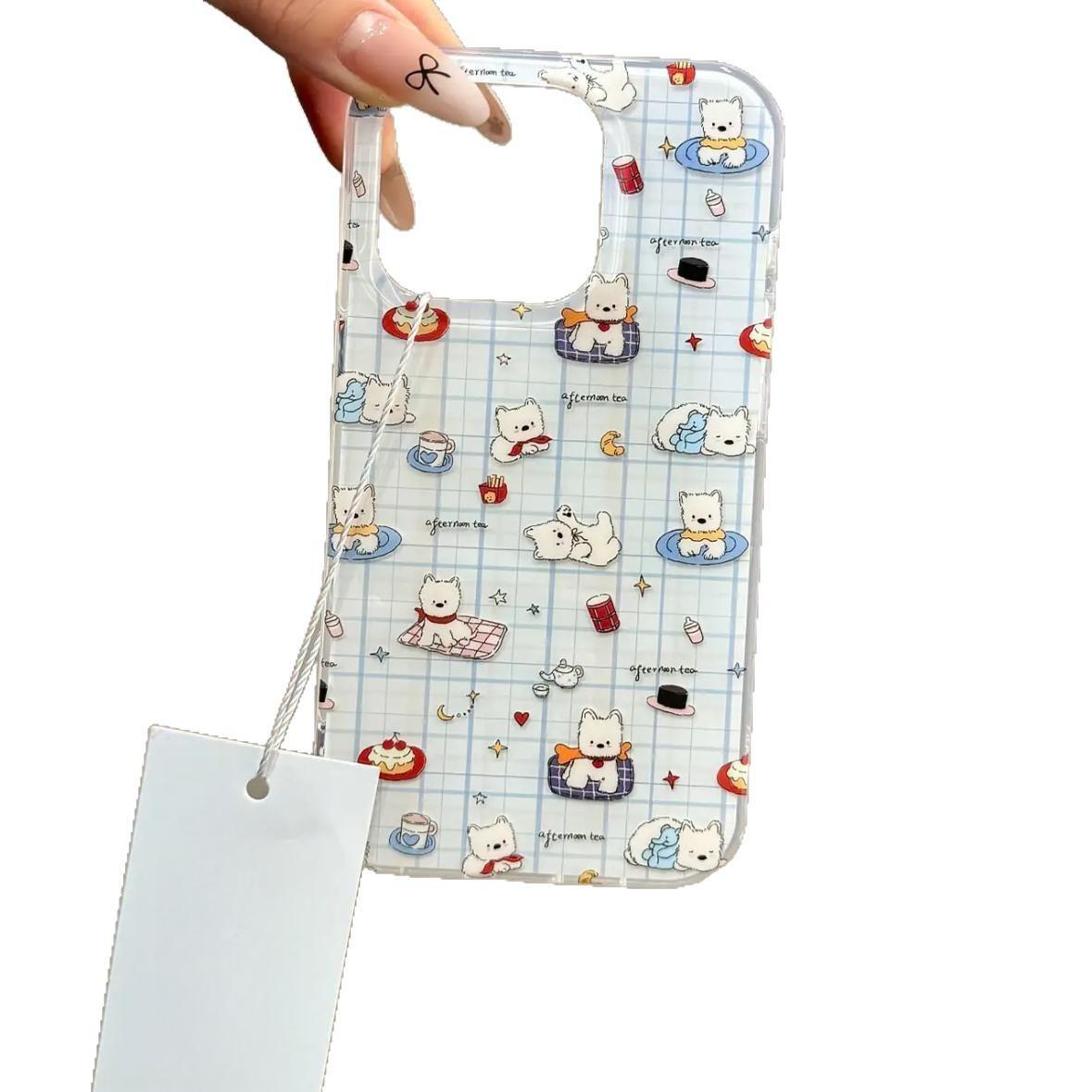 

Мультяшная подставка для нот West Highland, трясущаяся, подходит для мобильного чехла Apple 16promax IPhone 15/13/14 iPhone 11 Pro