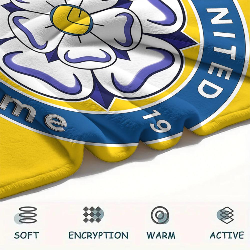 1PC Custom Name Leeds United Football Club Patterned Flannel Blanket For All Seasons for Home Decor Warmth and Comfort Gifts Holiday Present -HE147