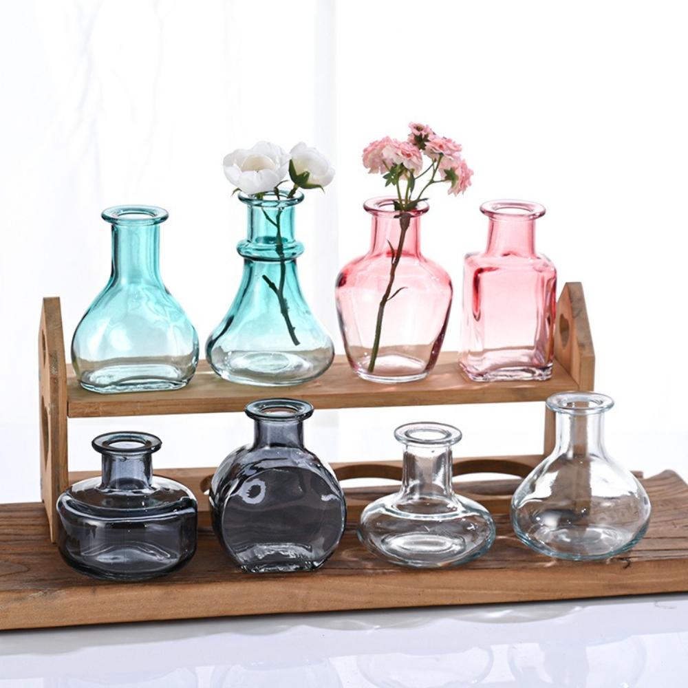 European Style Colored Glass Vase Water Nourishing Green Plants Flower Arrangements Desktop Ornaments Home Decoration