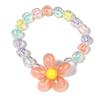5Pcs/Lot Acrylic Beads Clear Plated Candy Color Cartoon Flower 3.3mm Large Hole Beads Diy Jewelry Bracelet Necklace Accessories