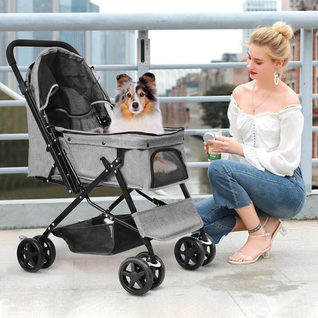 LPOTIUS Pet Dog Cat 4 Front Wheel 360 Degree Rear Wheel For Medium and Small Multiple Cats and Elderly Going Going To the Nursing Pet Dog Load