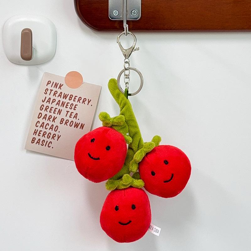 

Japanese Cute Little Tomato Fruit Plush Doll Pendant Keychain Simulation Soft Plush Stuffed Tomato Doll Birthday Gift Keychain