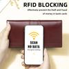 Women Cow Leather Long Wallet RFID Anti-theft Genuine Leather Multi Slot Card Bag Multifunction Fashion Female Coin Purse Large Capacity Clutch