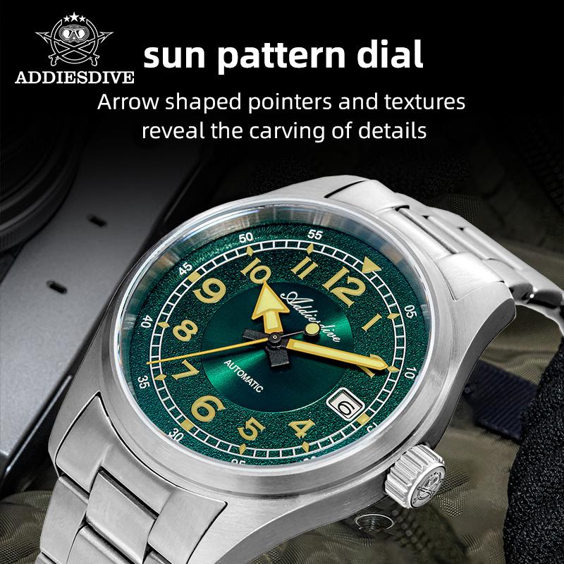 ADDIESDIVE AD2055 Men's Automatic Mechanical Watch NH35A Stainless Steel Luxury 200M Diving Waterproof Luminous Dress Watch