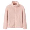 Women's Long Pile Fleece Jacket - Zipper Cardigan, Stand Collar, Warm Long Sleeve Top for Autumn/Winter