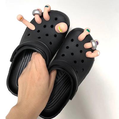 3D Toe Charms Fingers Set  DIY Funny Toe Simulation Foot Thumbs Hole Shoe Decoration Summer Slippers Accessories