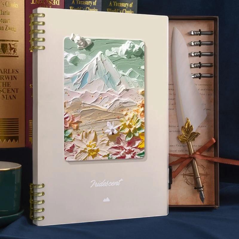 Oil Painting Loose-Leaf Notebook A5 80 Sheets Note Book Detachable Notepad Student Stationery Office Supplies