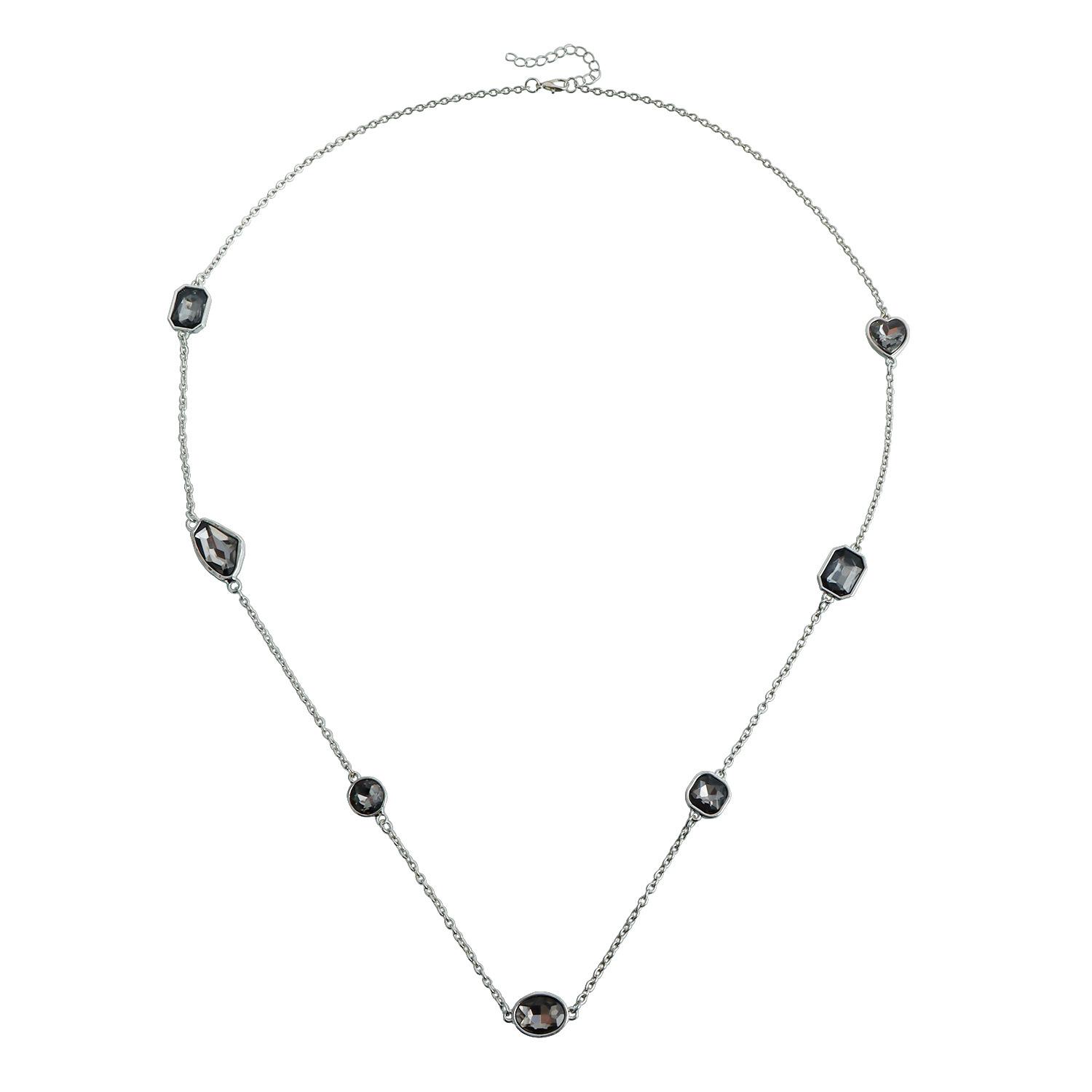 

Black Geometric Necklace Dark Style Long Streetwear Neck Accessory
