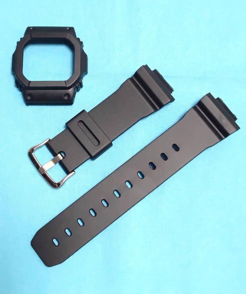 CASIO Bezel and Strap Compatible Speed B G-SHOCK GW-M5610 GW-M5600 G-5600E GLX-5600 Set, Black, Parts