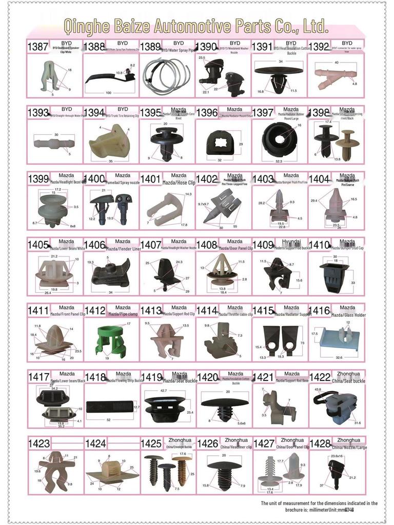 Peugeot Car Door Panel & Fender Nylon Snap Fasteners