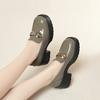 6 cm British Style Vintage Platform Shoes Women's Loafers Spring 2024 Spring Med Heels Bright Leather Shoes For Office Mom