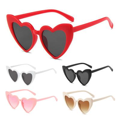 Vintage-Augen-Sonnenbrille, herzförmige, hochtransparente Linse, trendige Retro-dekorative Cosplay-Sonnenbrille für Damen