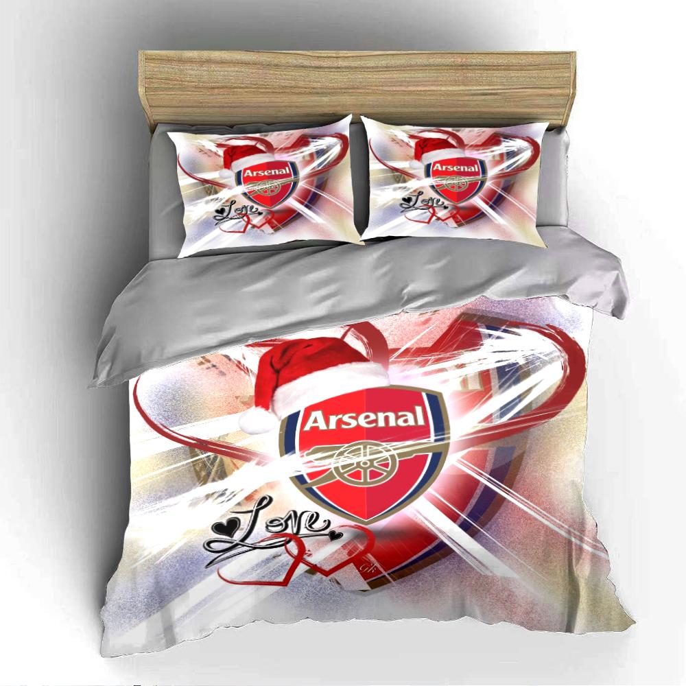 Arsenal Football Club Bedding Set Bedding Set (1 Duvet Cover, 2 Pillowcases, Duvet Not Included)