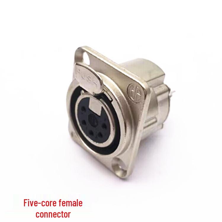 Silver XLR Male & Female Audio Sockets: 3-Core, 4-Core, 5-Core Square Design