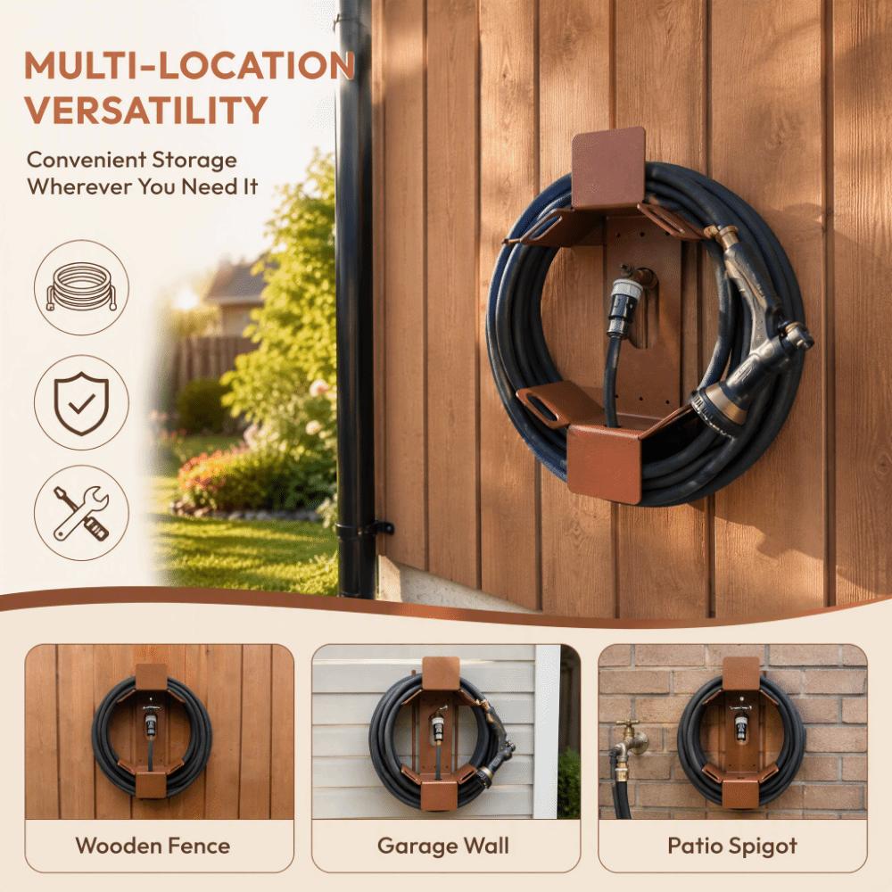Robusto Portatubo da Parete Organizer per Tubo dell'Acqua Antiruggine Rastrelliera per Tubo da Giardino Capanno