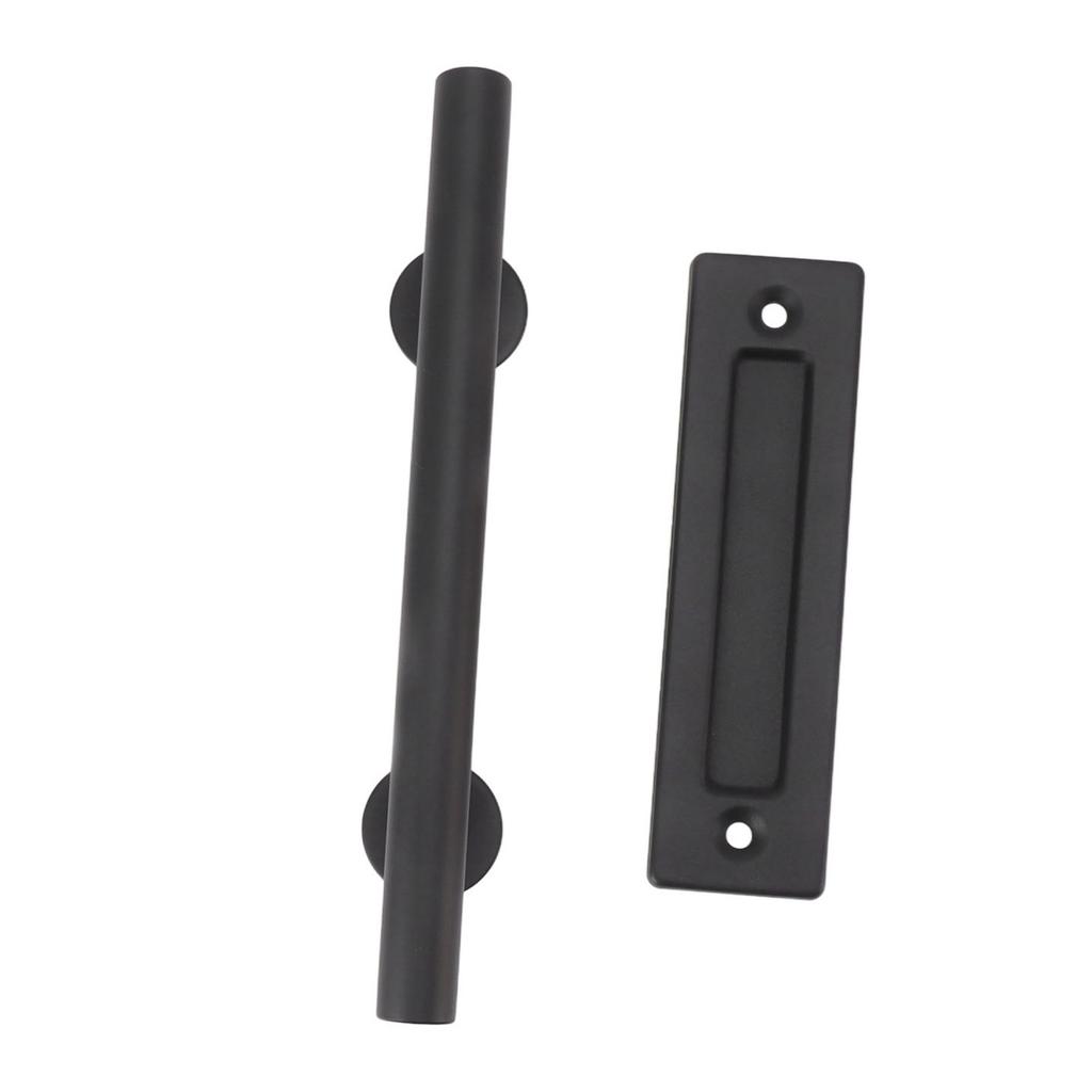 Sliding Barn Door Handle Black Carbon Steel Barn Door Handle for Cabinets Wardrobes