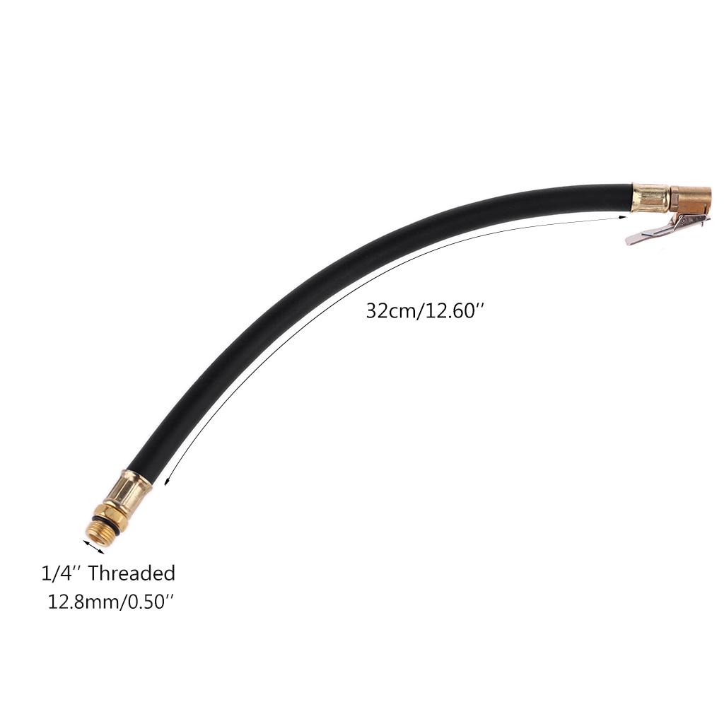 Tire Inflator Pump Hose with Locking Air Chuck for Car Motorcycle 32cm/12.6in