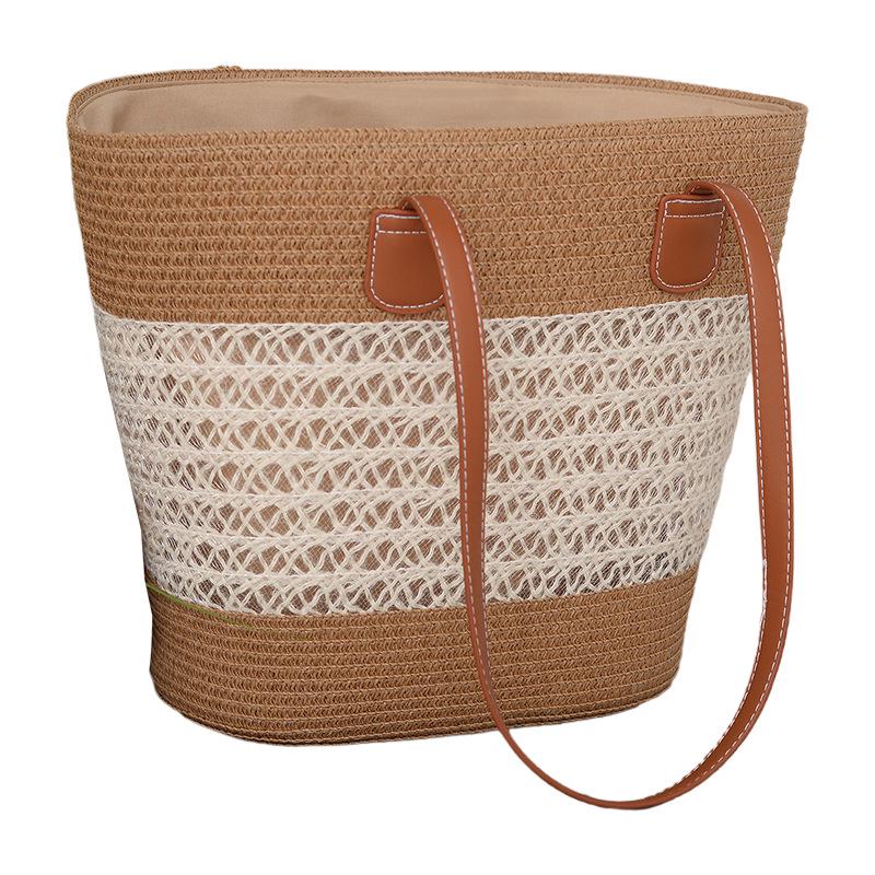 2025 Women's Large Capacity Woven Bucket Bag: Trendy Summer Vacation Beach Accessory