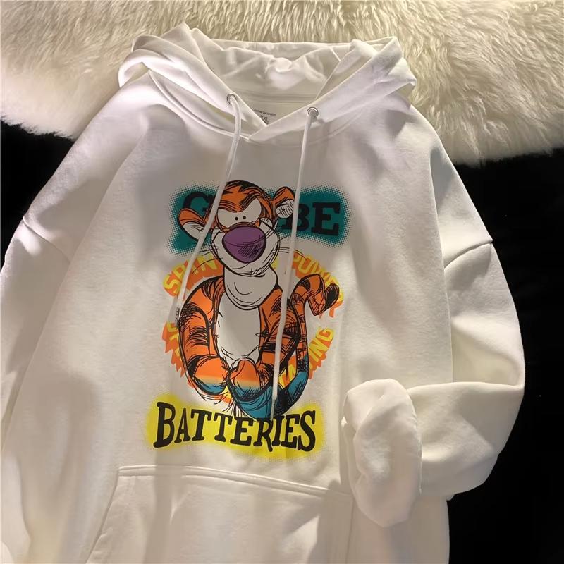 

Tigger Autumn Winter Hoodie Disney Loose Male and Female Couples Casual Sports American Large Size Comfortable Sports Shirt Top 3XL