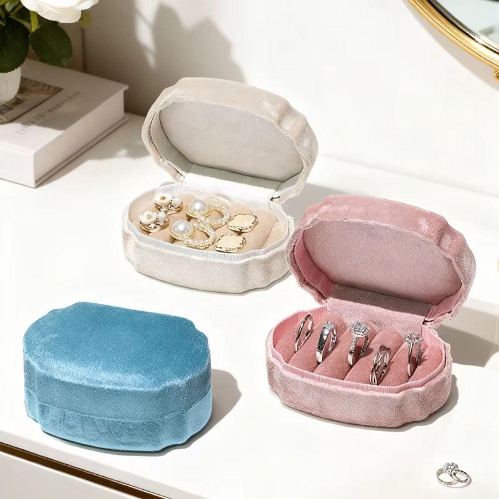 Luxury Finish Jewelry Organizer Box Multi Slot Wedding Jewelry Case Velvet Ring Box  Travel Use