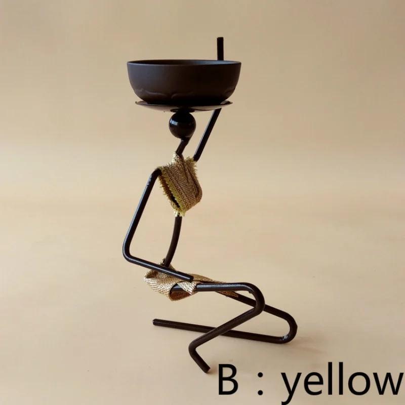 

Подсвечник из кованого железа в африканском стиле, подсвечник из металла, бра, домашний декор, настольные художественные и ремесленные украшения светло-зеленый