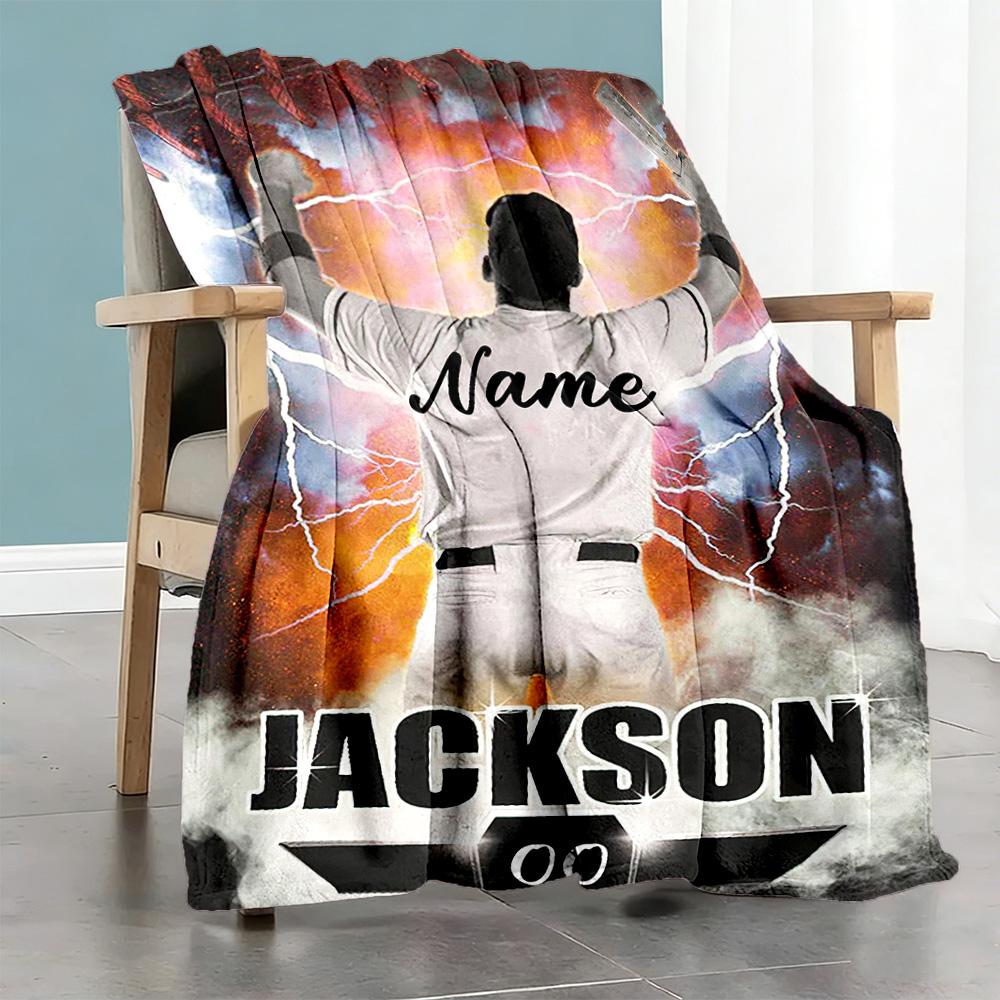 Baseball88 Customize Your Name Blanket Cozy Customizable Blanket Warmthful Decor Versatile for Seaside Picnics Bedding Office Ideal for All Seasons