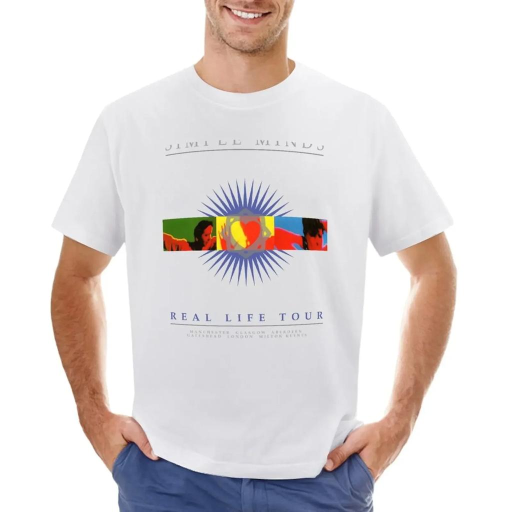 Simple Minds - Real Life Live UK T-shirt summer clothes hippie clothes heavy weight t shirts for